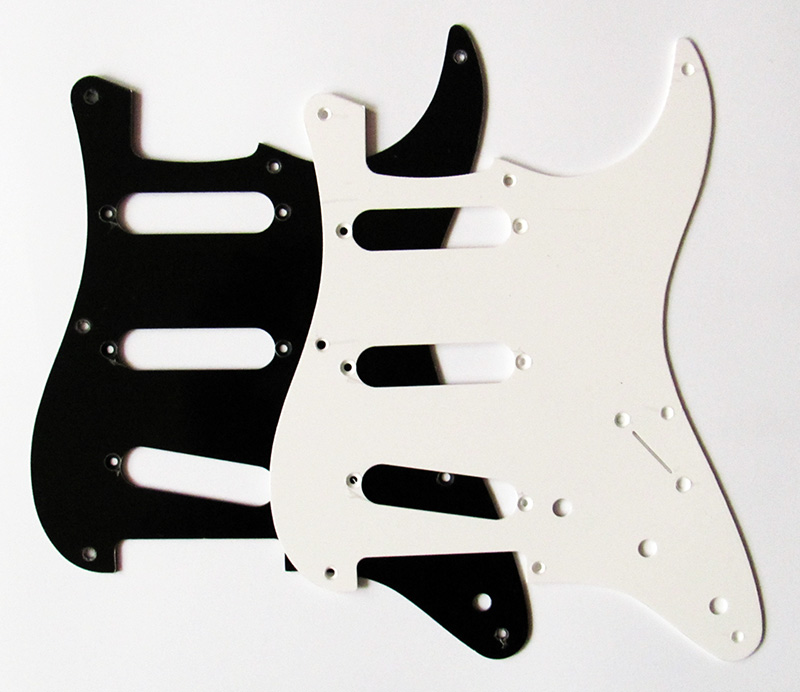 Axecaster single ply 8 hole Stratocaster modern pickguards