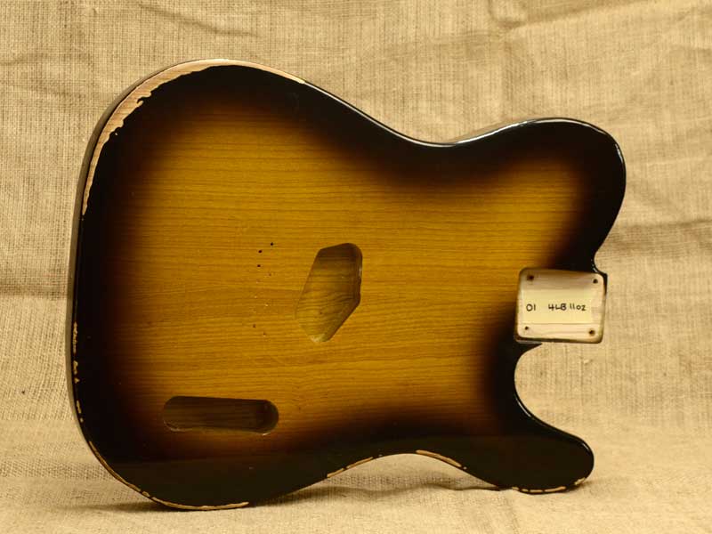 Aged 2 Tone Burst Nitro Swamp Ash "Bare-Bones" Replacement Body Aged 2 Tone Burst Nitro Swamp Ash "Bare-Bones" Replacement Body