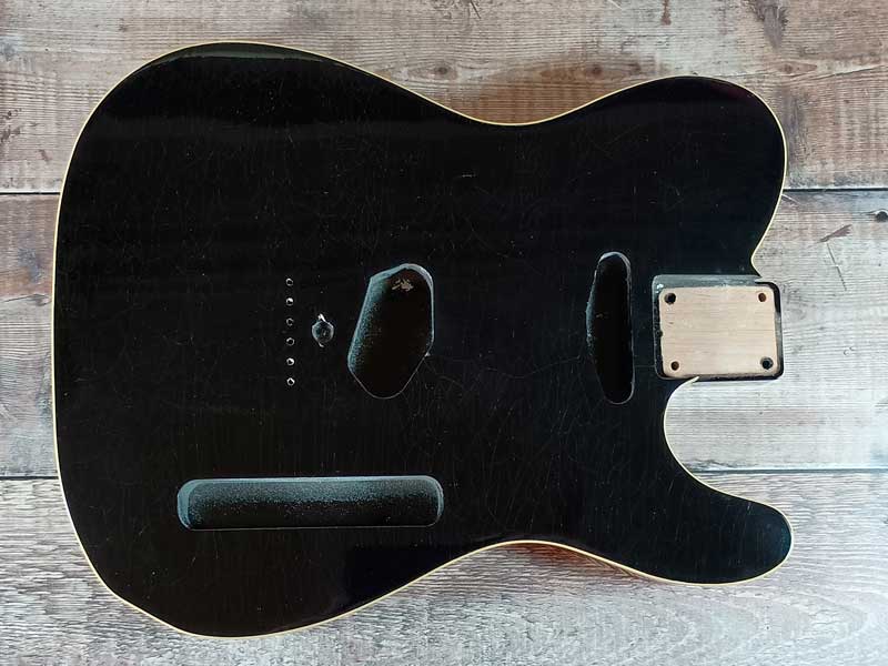 Aged Black Nitro Double Bound Telecaster Body Aged Black Nitro Double Bound Telecaster Body