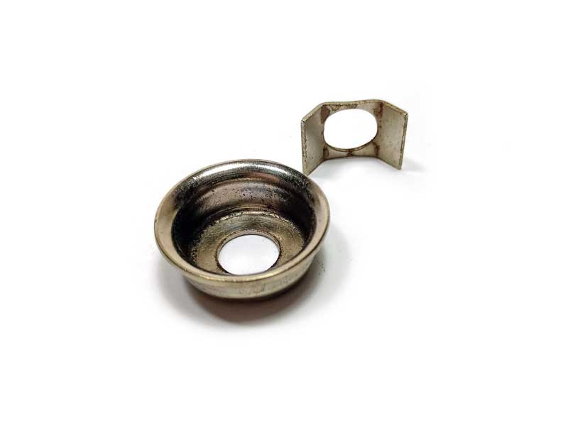 HOSCO Telecaster Jack Cup with Retainer Clip - Aged Chrome HOSCO Telecaster Jack Cup with Retainer Clip - Aged Chrome