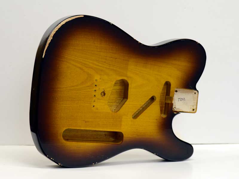 Aged Tobacco Burst Nitro Swamp Ash Telecaster Body #02